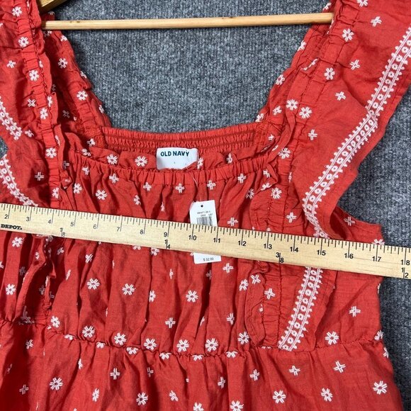 NEW $32 Old Navy Ruffle Embroidered Top Floral Size Large - Picture 4 of 7